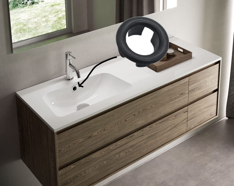 CaoXiong 4 Pack Bathroom Basin Sink Round Hole Trim Overflow Cover Rings Hole Insert in Cap Hollow Ring Triangle for Hole Diameter Replacement Ceramic Pots for Home,Sink,Bathroom,Kitchen (Black) - Image 4